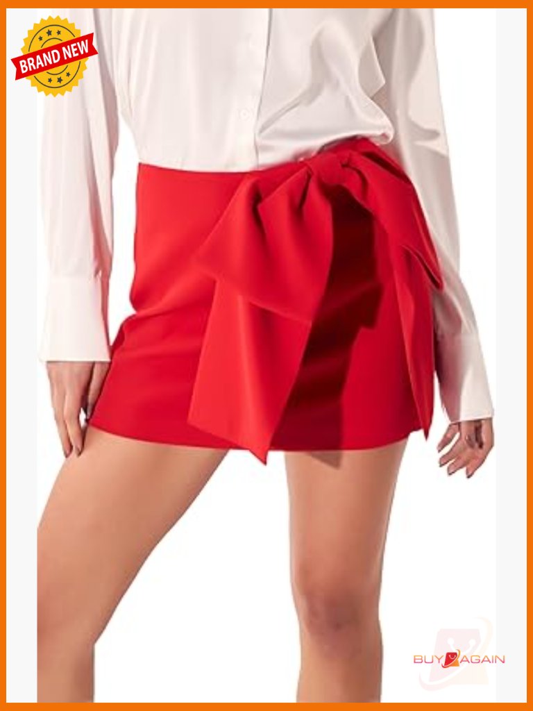 Fitted Mini Skort With Statement Bow For Dance And Active Wear